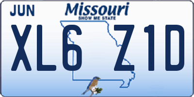 MO license plate XL6Z1D