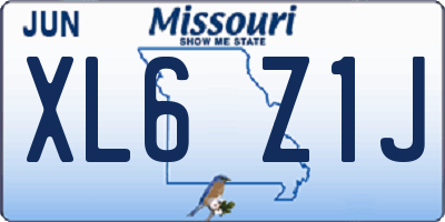 MO license plate XL6Z1J