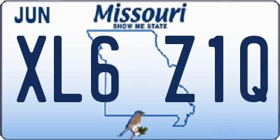 MO license plate XL6Z1Q