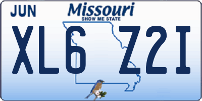 MO license plate XL6Z2I