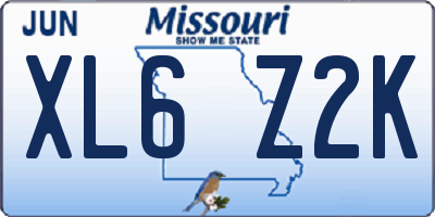 MO license plate XL6Z2K