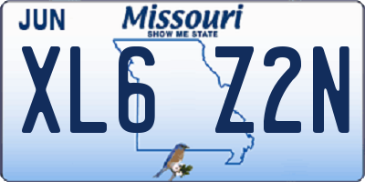 MO license plate XL6Z2N
