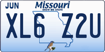 MO license plate XL6Z2U