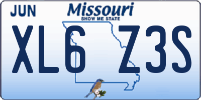 MO license plate XL6Z3S
