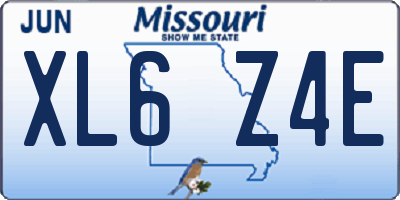 MO license plate XL6Z4E
