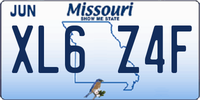 MO license plate XL6Z4F