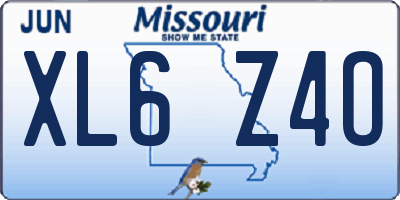 MO license plate XL6Z4O