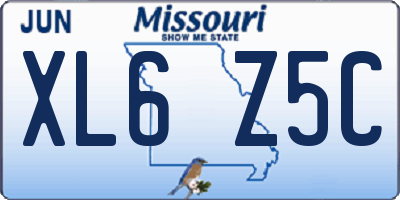 MO license plate XL6Z5C