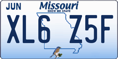 MO license plate XL6Z5F