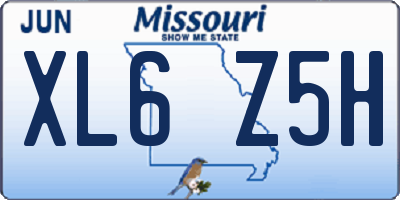 MO license plate XL6Z5H