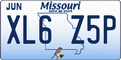 MO license plate XL6Z5P