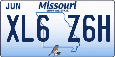 MO license plate XL6Z6H