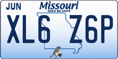 MO license plate XL6Z6P