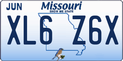 MO license plate XL6Z6X