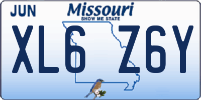 MO license plate XL6Z6Y