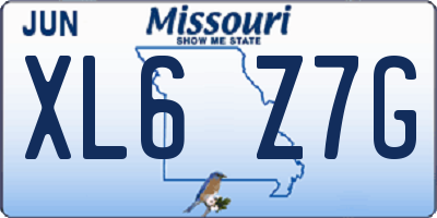 MO license plate XL6Z7G