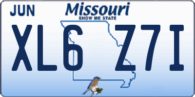 MO license plate XL6Z7I