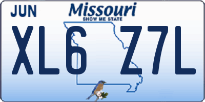MO license plate XL6Z7L