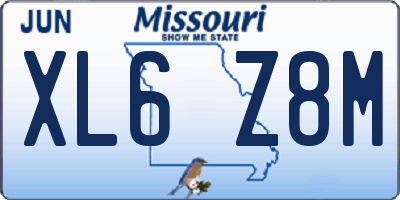 MO license plate XL6Z8M