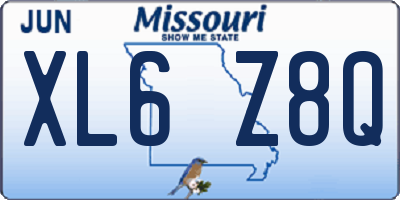MO license plate XL6Z8Q