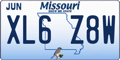 MO license plate XL6Z8W