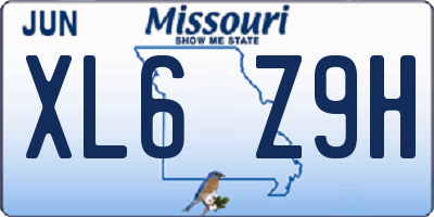 MO license plate XL6Z9H