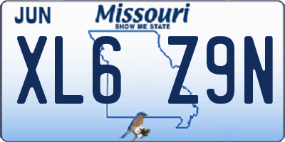 MO license plate XL6Z9N