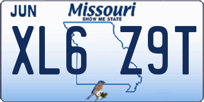 MO license plate XL6Z9T