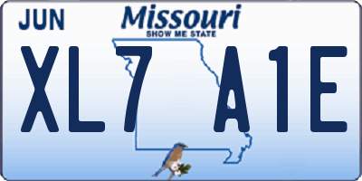MO license plate XL7A1E