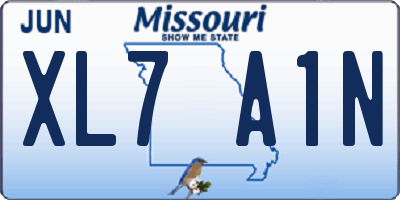 MO license plate XL7A1N