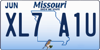 MO license plate XL7A1U