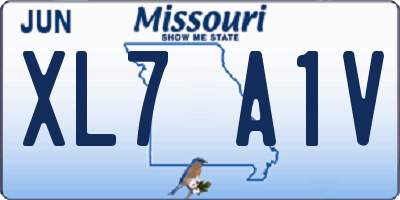 MO license plate XL7A1V
