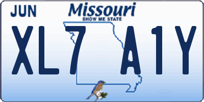 MO license plate XL7A1Y