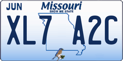 MO license plate XL7A2C