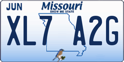 MO license plate XL7A2G