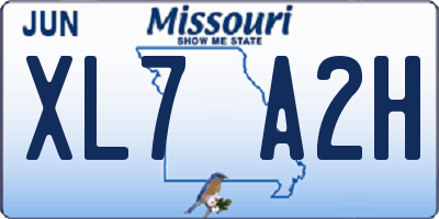 MO license plate XL7A2H