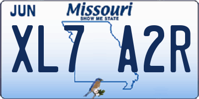 MO license plate XL7A2R