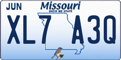 MO license plate XL7A3Q