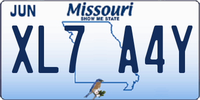MO license plate XL7A4Y