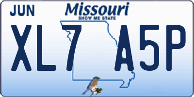 MO license plate XL7A5P