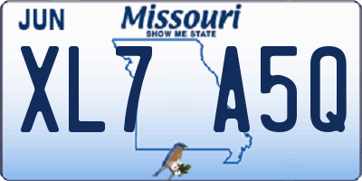 MO license plate XL7A5Q