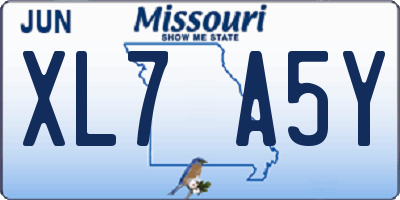 MO license plate XL7A5Y