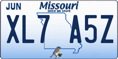 MO license plate XL7A5Z