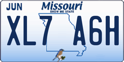 MO license plate XL7A6H