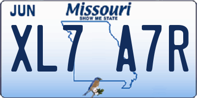 MO license plate XL7A7R