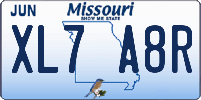 MO license plate XL7A8R