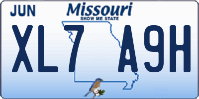 MO license plate XL7A9H
