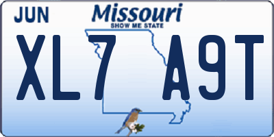 MO license plate XL7A9T
