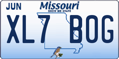 MO license plate XL7B0G