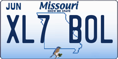 MO license plate XL7B0L